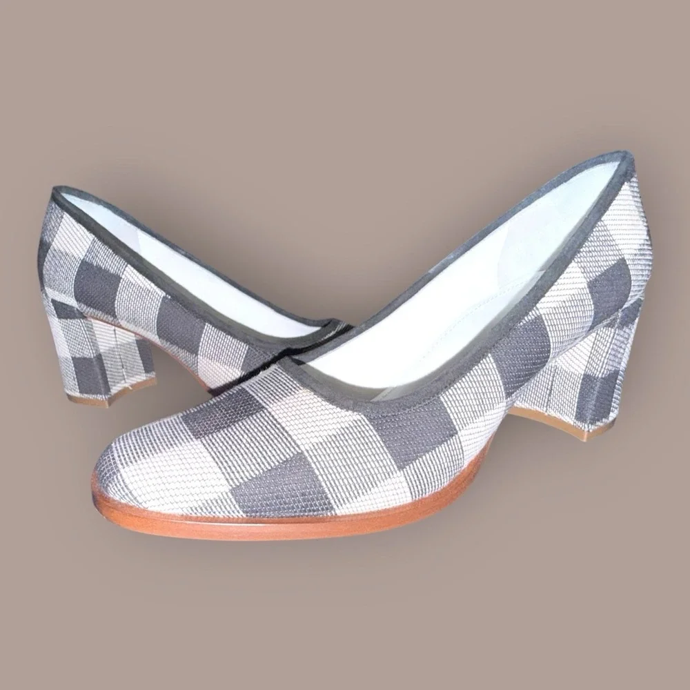 Mansur Gavriel Women's Heels UK 4.5 Black Checkered 100% Other Court - Picture 2 of 14